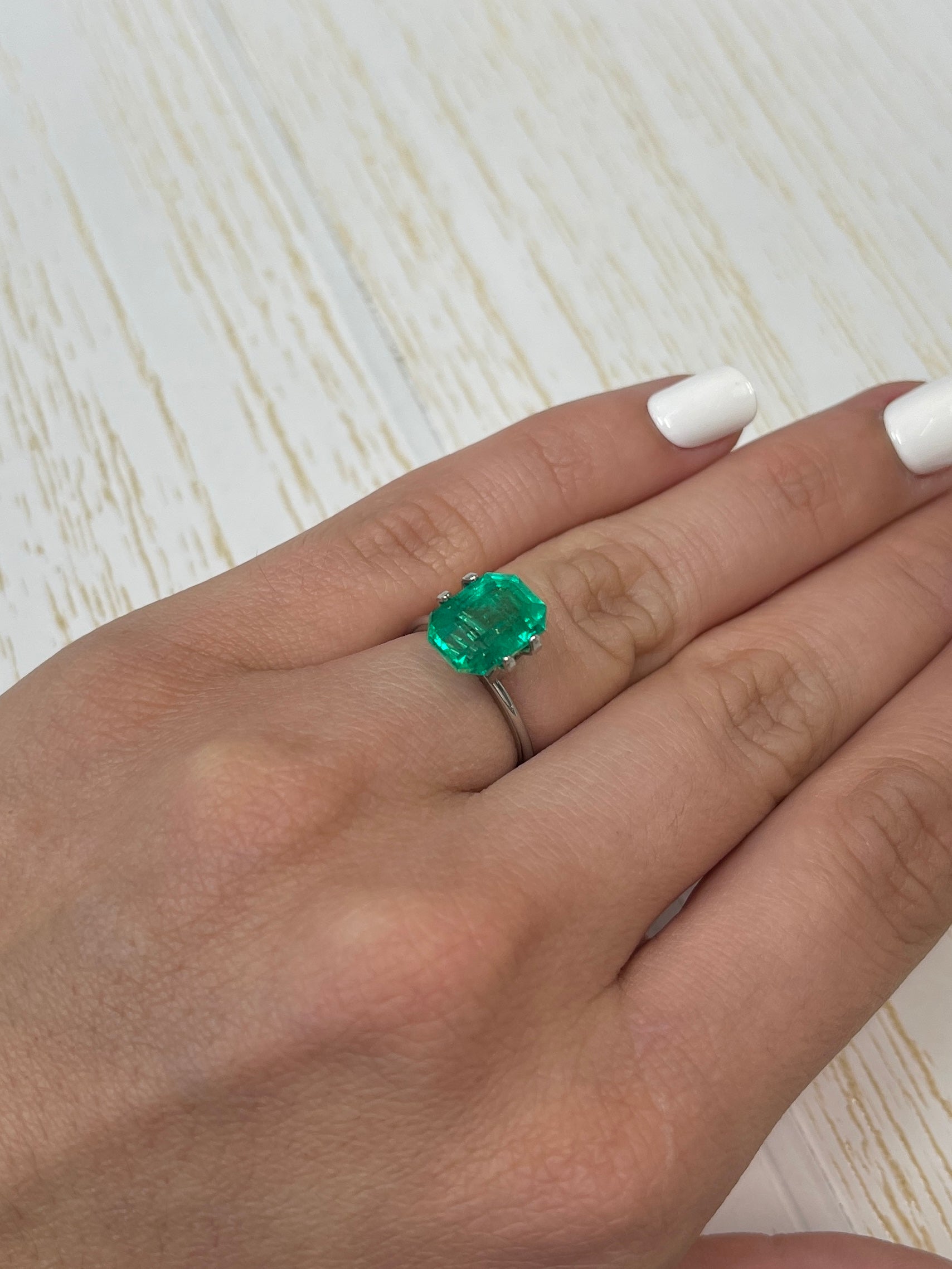 4.50 Carat GIA CERTIFIED 11x8 Vivid Muzo Green Natural Loose Colombian Emerald-Emerald Cut - JR Colombian Emeralds