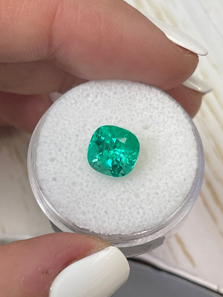 2.60 Carat Loose Colombian Emerald - Stunning Vivid Bluish Green Hue