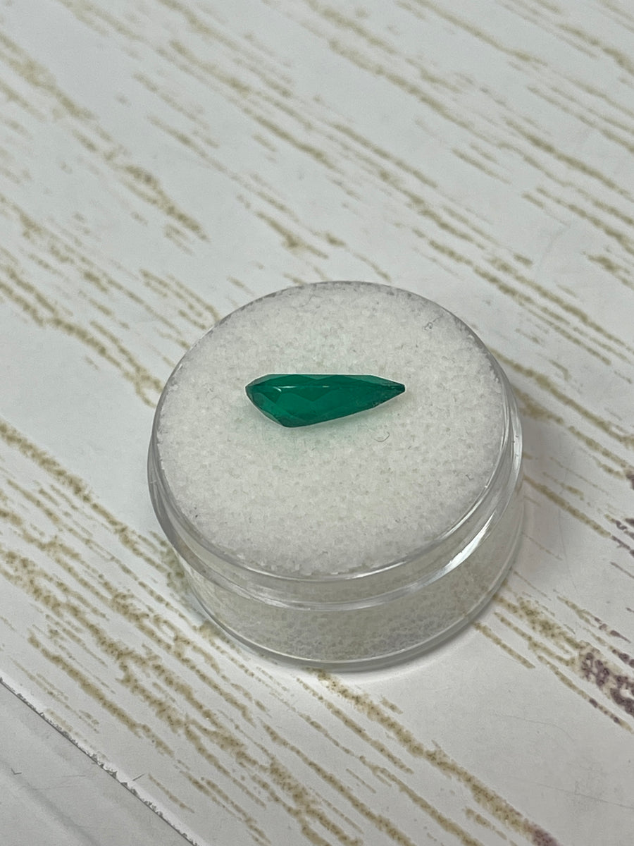 Genuine Colombian Emerald - 1.73 Carat Pear-Cut, 12.5x6.5mm Loose Stone