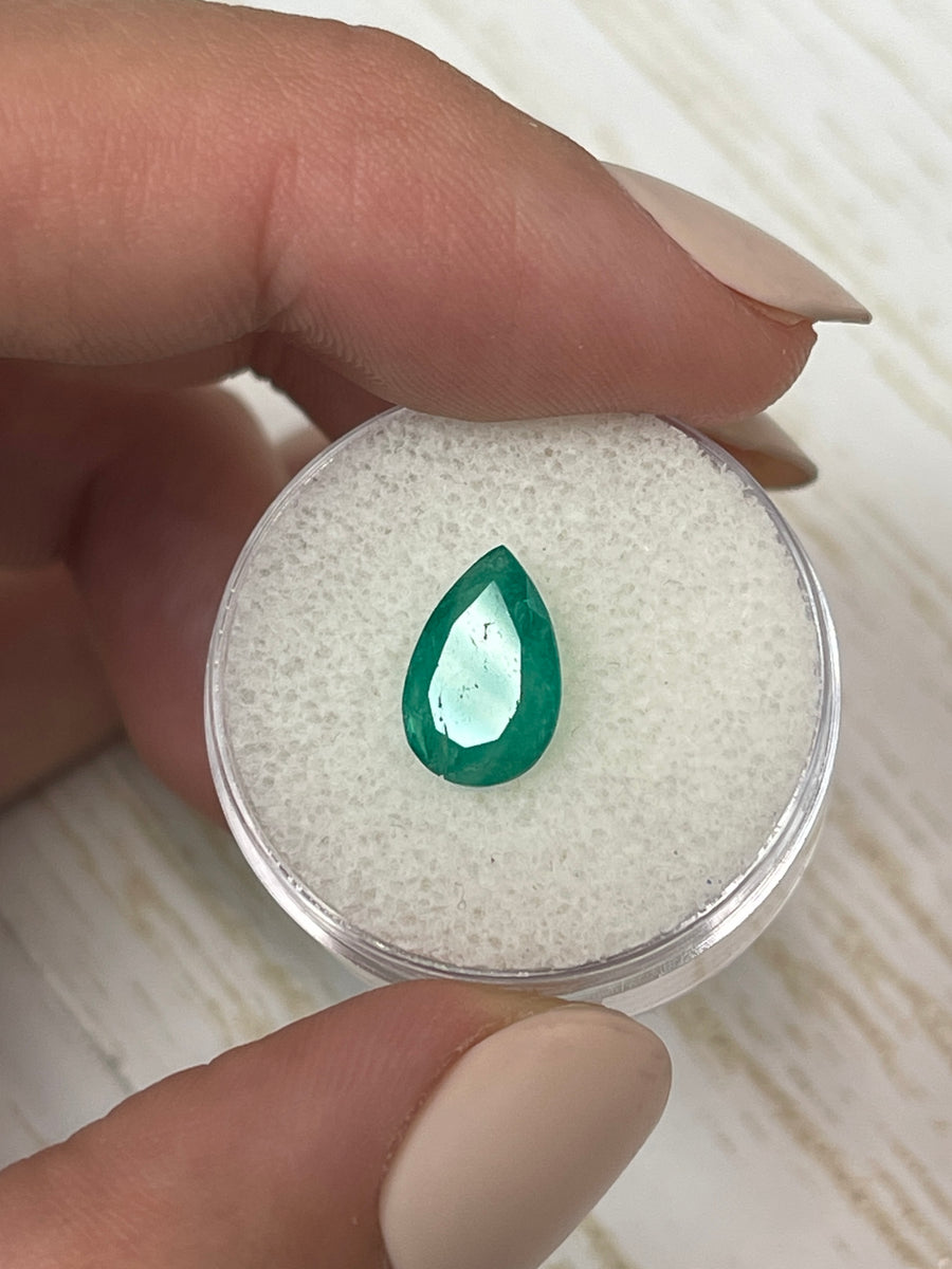 Emerald Gemstone - 1.78 Carats, Forest-Origin, Pear Cut
