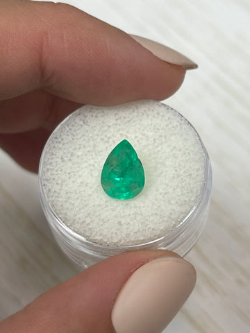 Pear-Shaped Colombian Emerald - 1.81 Carat Vibrant Spring Green Gem