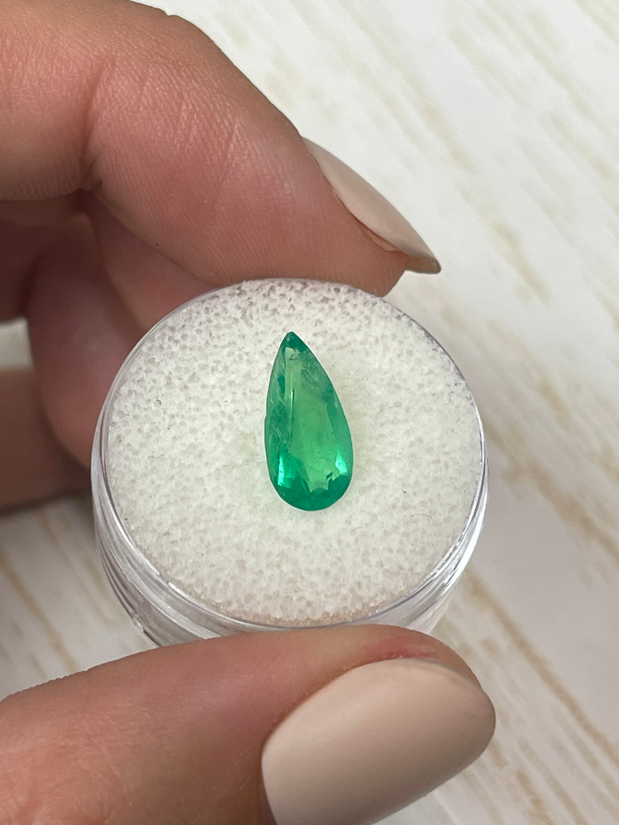 Natural Loose Colombian Emerald - 1.93 Carat Pear Cut Gem