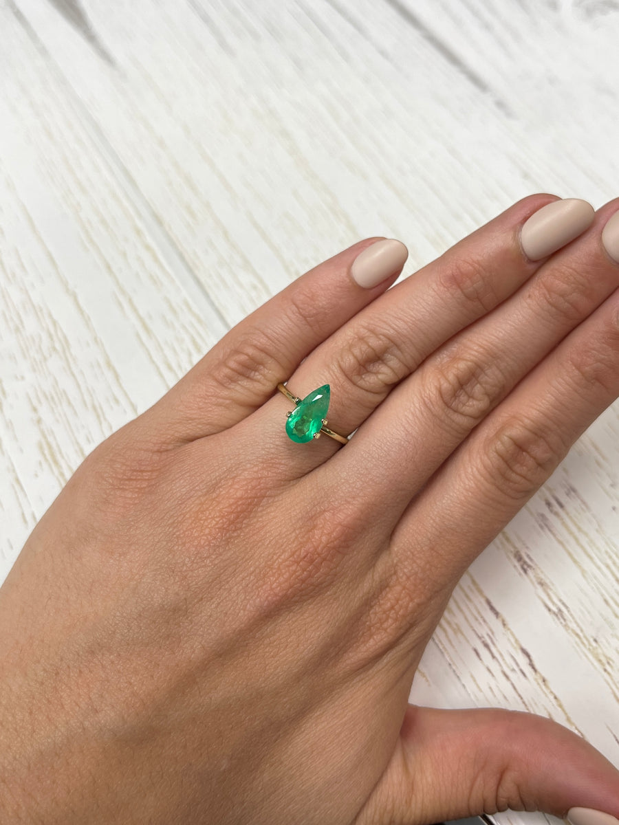 Pear-Cut 1.93 Carat Colombian Emerald - Rich Green Color