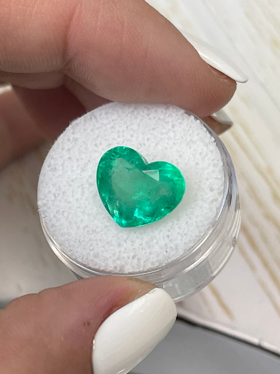 Genuine Colombian Emerald - 6.24 Carat Heart Shaped Gem