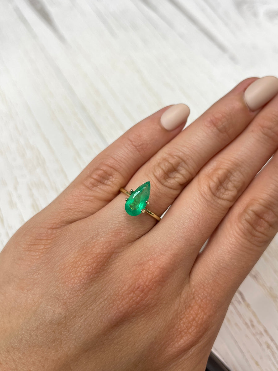 Colombian Emerald Gemstone - 1.93 Carat Pear-Shaped Beauty