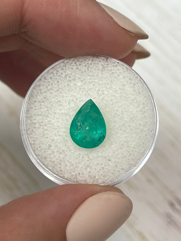 2.0 Carat Pear-Cut Colombian Emerald in Medium Green - Natural Loose Gem