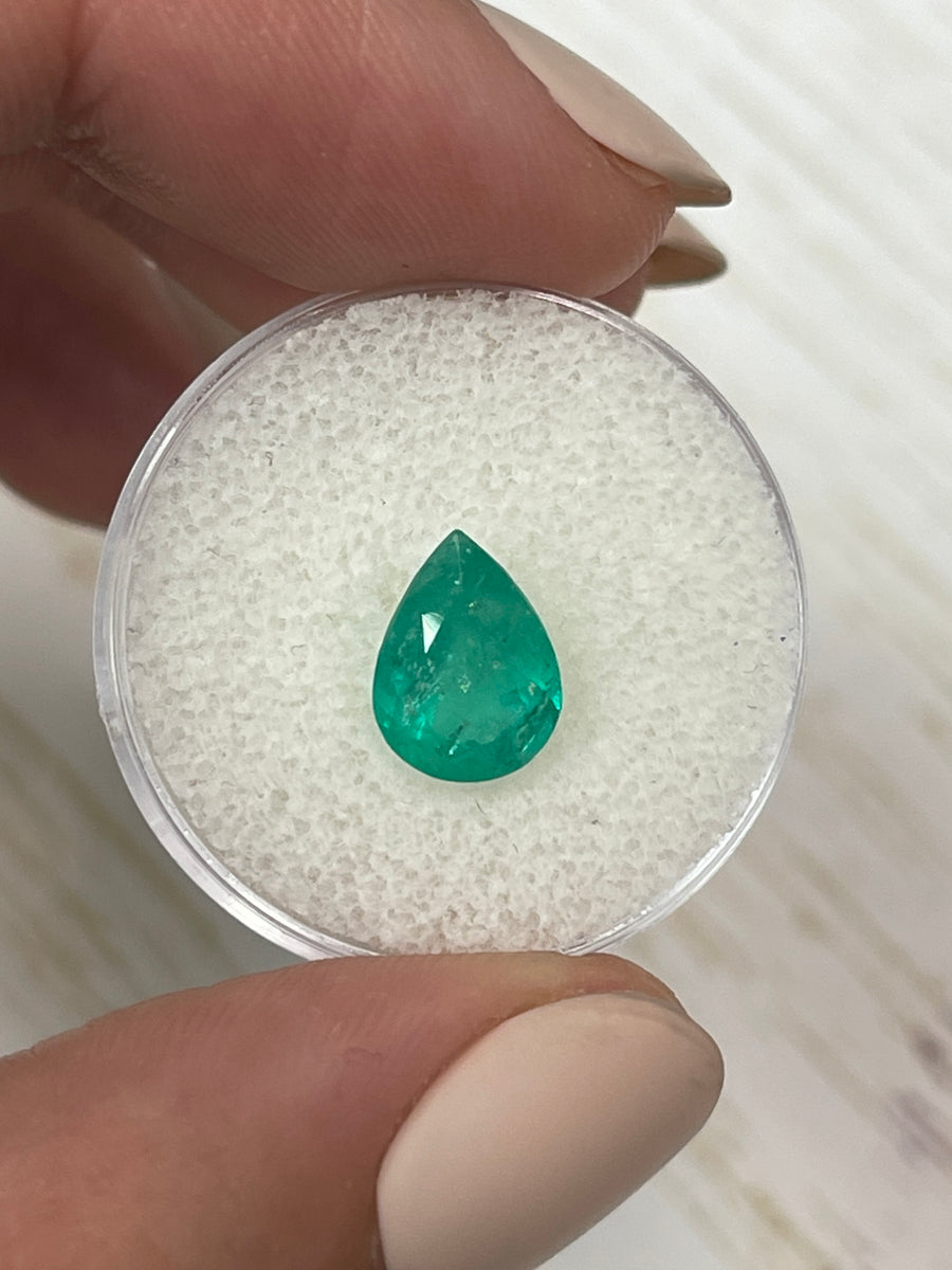 Medium Green Colombian Emerald - 2.0 Carat Pear-Shaped Precious Gemstone