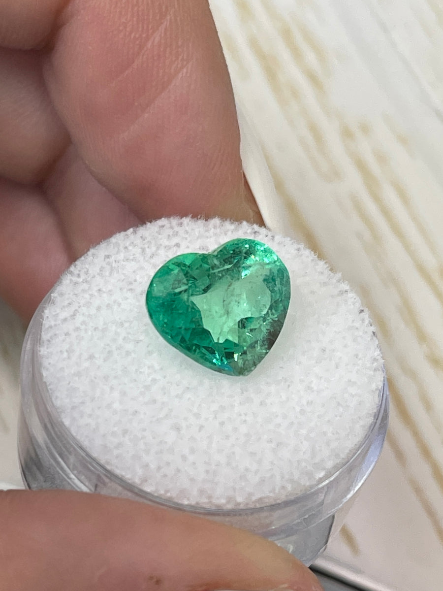5.19 Carat Loose Colombian Emerald - Exquisite Heart-Shaped Cut