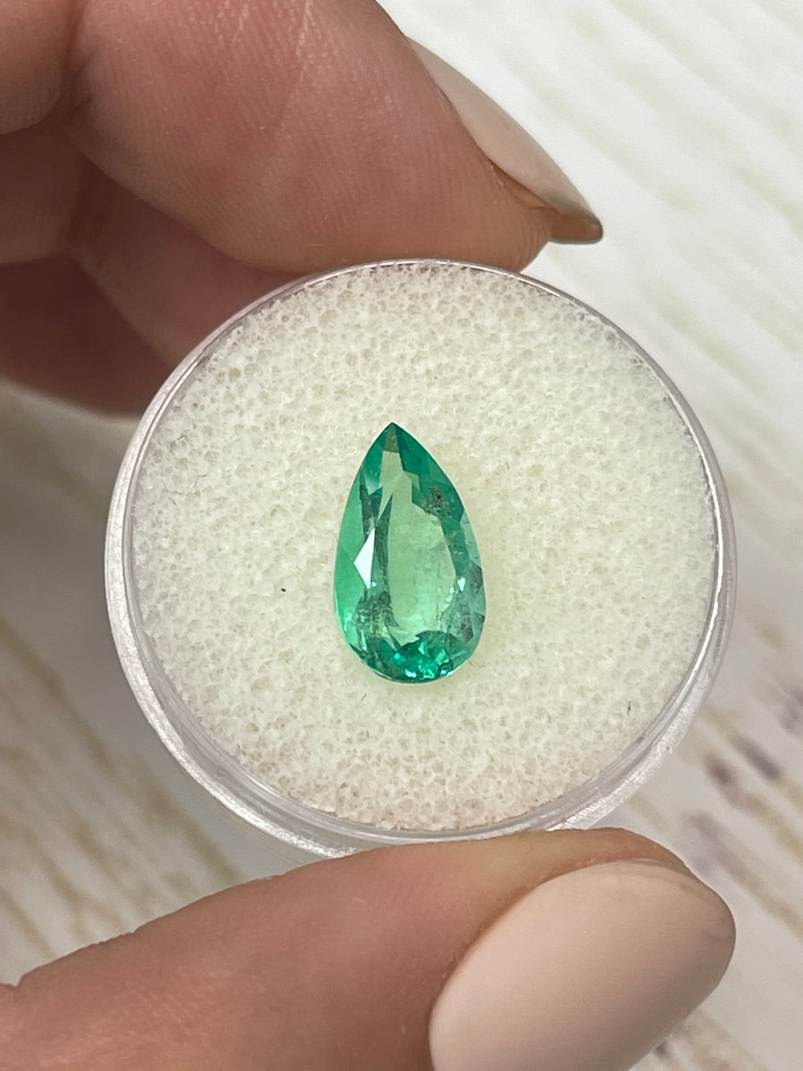 Transparent Colombian Emerald - 2.22 Carats, Pear Shape