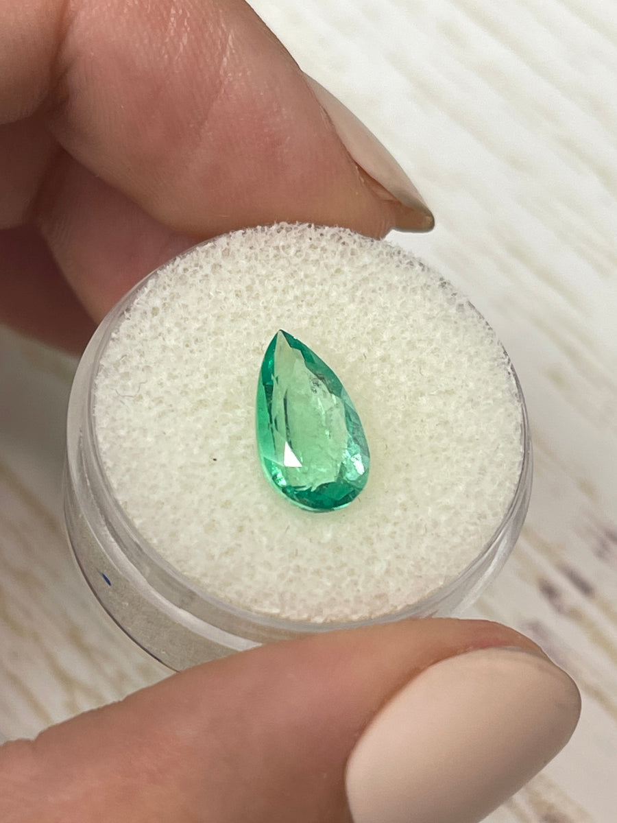 Colombian Emerald Gem - 2.22 Carats, Transparent Pear Cut