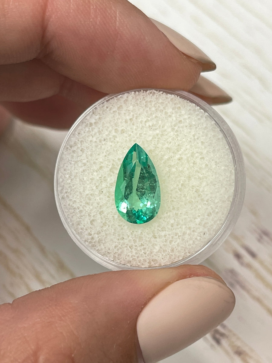 2.22 Carat Transparent Natural Loose Colombian Emerald-Pear Cut