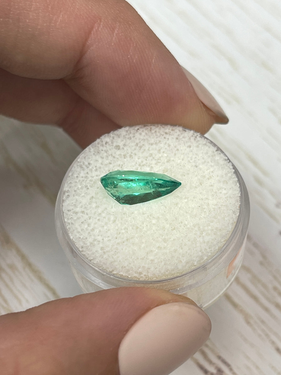 2.22 Carat Colombian Pear-Cut Emerald - Natural and Transparent