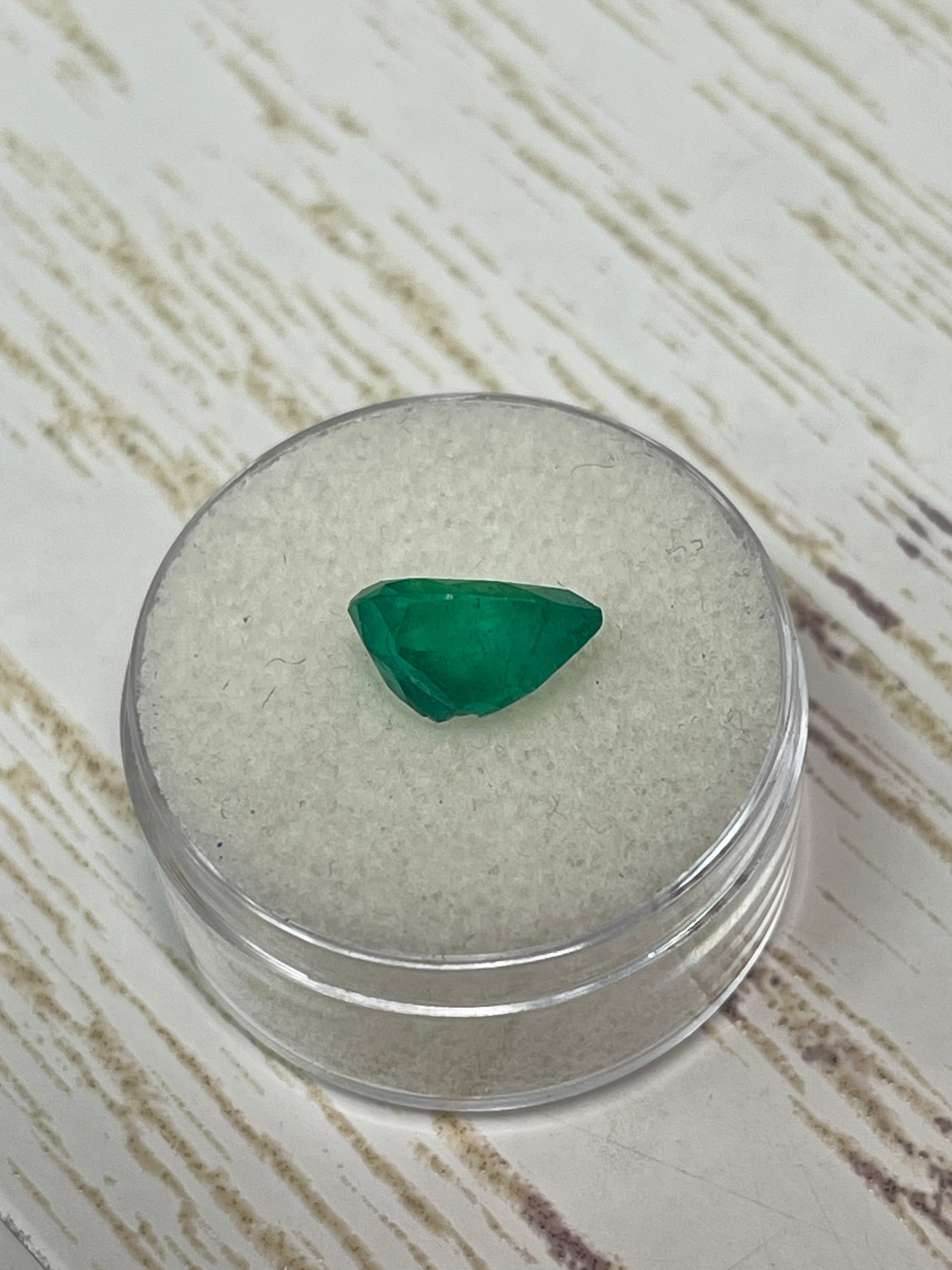 Stunning Loose Emerald, 2.33 Carat Pear-Shaped, Deep Green