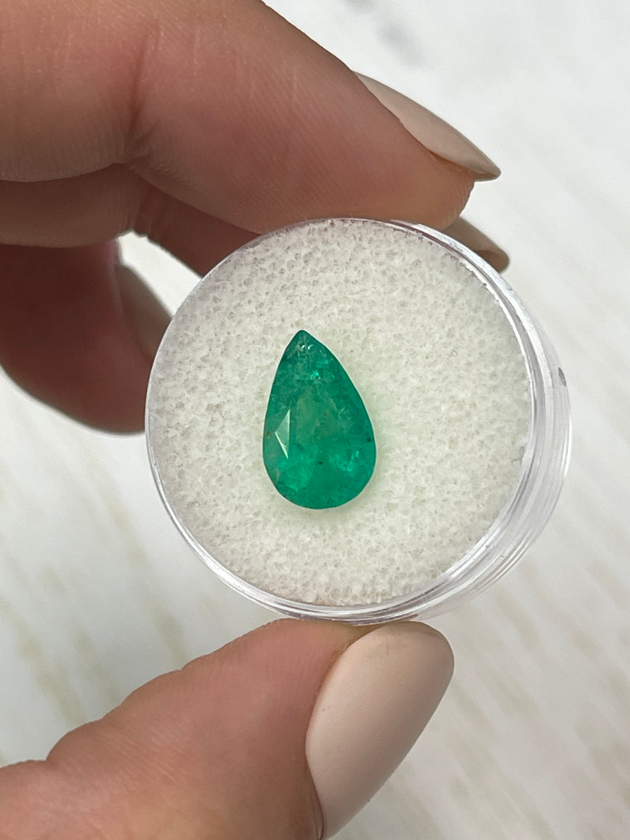 2.35 Carat Pear-Shaped Colombian Emerald - Natural Green Gem