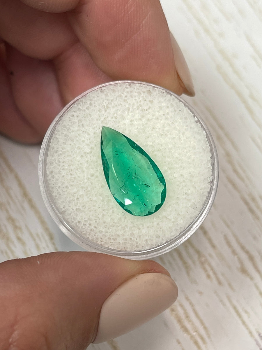 16x9 Spready Natural Colombian Emerald - 2.41 Carat Pear-Cut Beauty