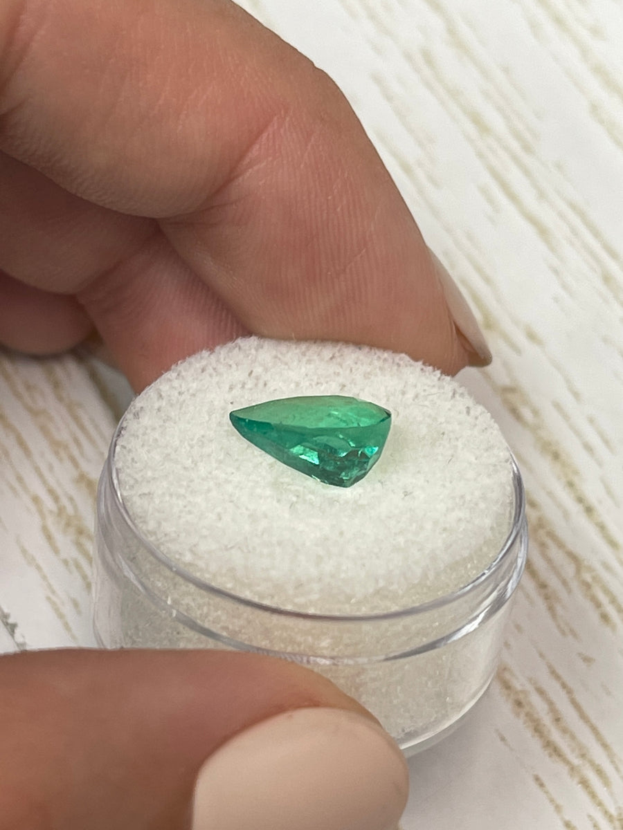 Stunning 2.42 Carat Loose Colombian Emerald - Muzo Green Pear Cut