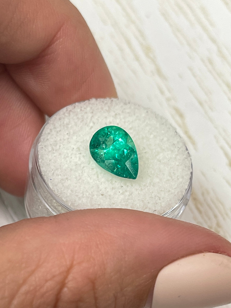 Muzo Green Pear-Cut 2.42 Carat Colombian Emerald - Naturally Vivid