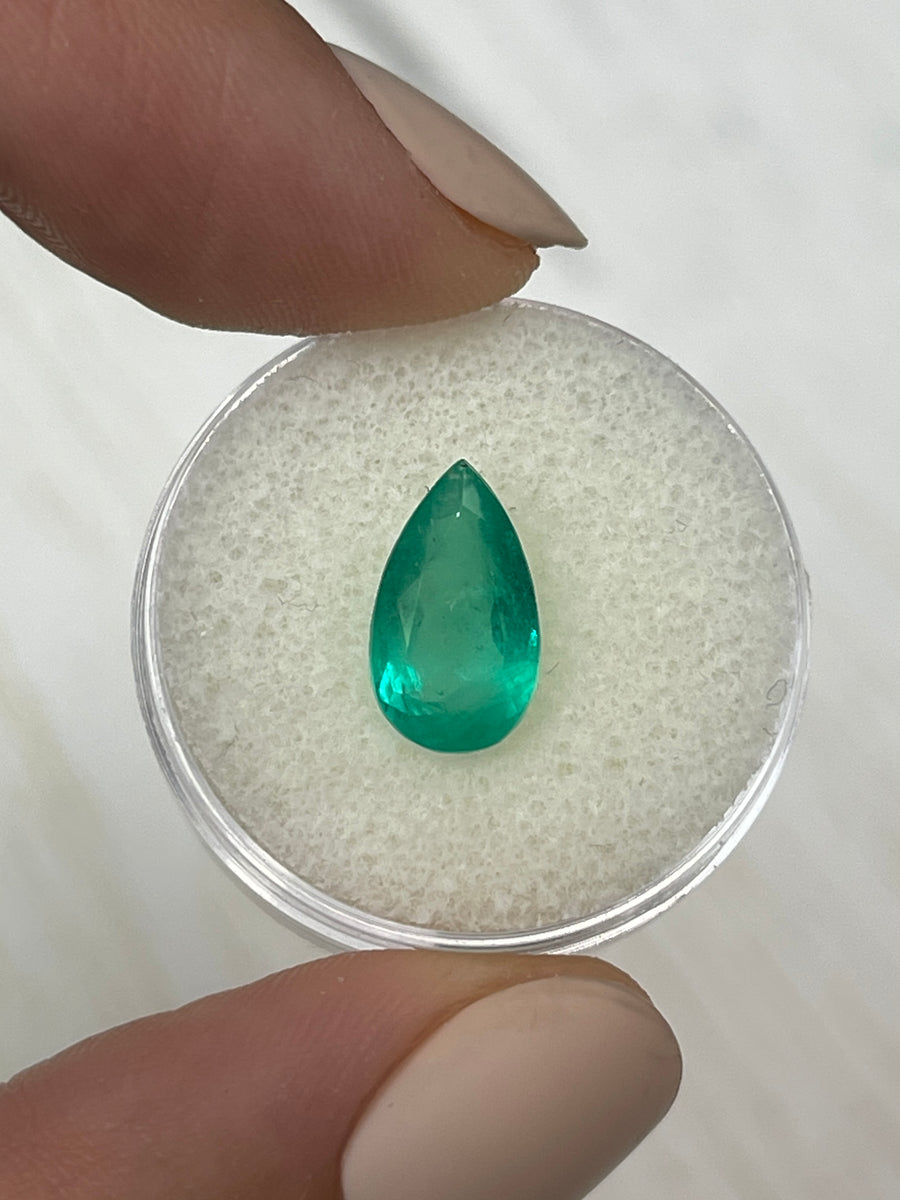 12x7 Pear Cut Colombian Emerald - 2.53 Carat - Natural Green Gemstone