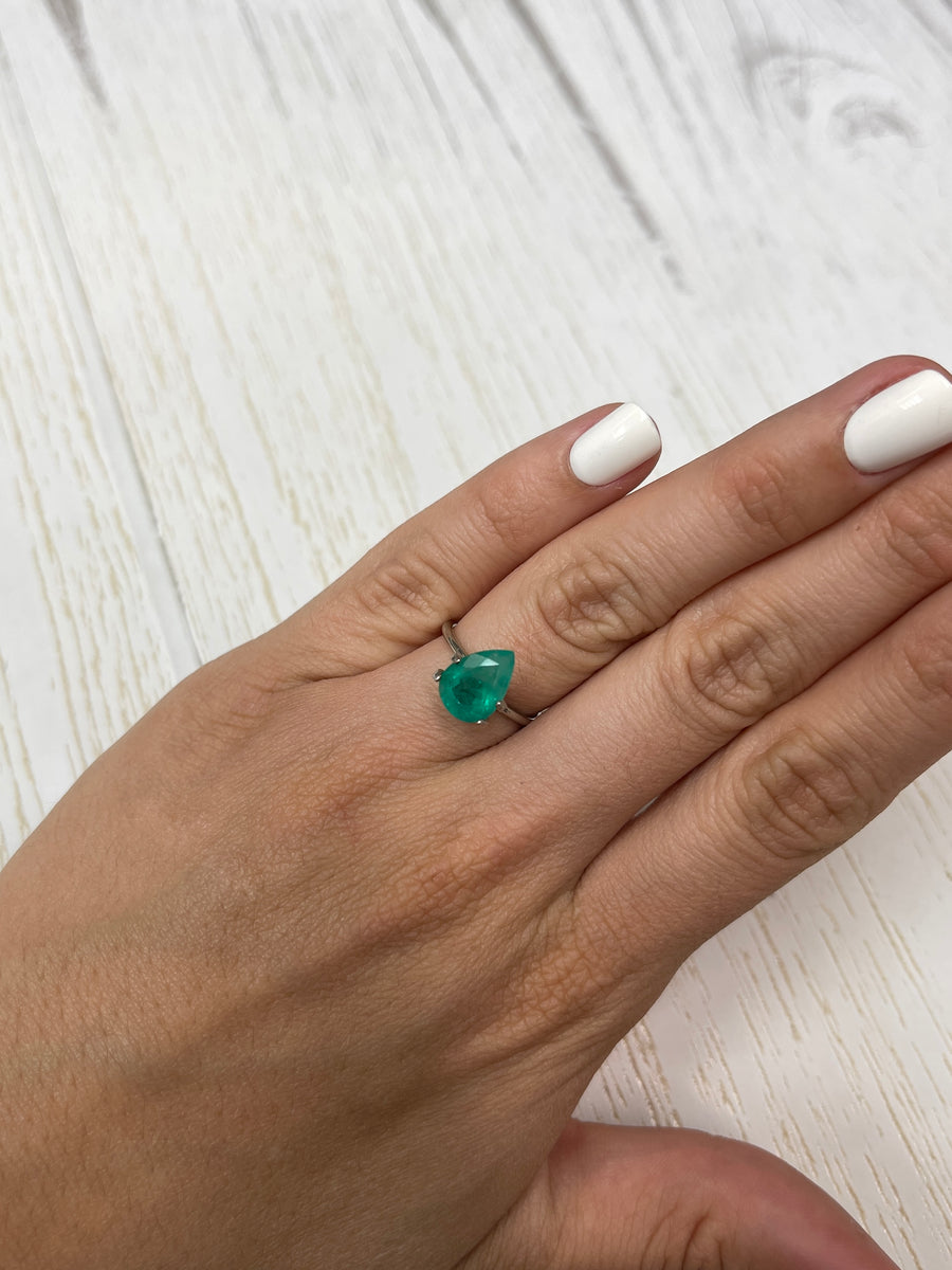 Colombian Green Emerald - 2.59 Carat Pear-Shaped Loose Gem, 11x8mm