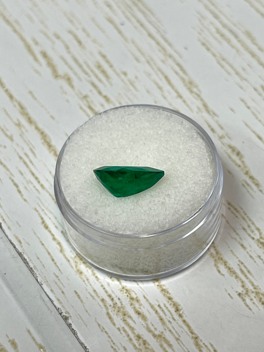 Dark Green Pear-Cut Colombian Emerald - 2.70 Carat Natural Gem