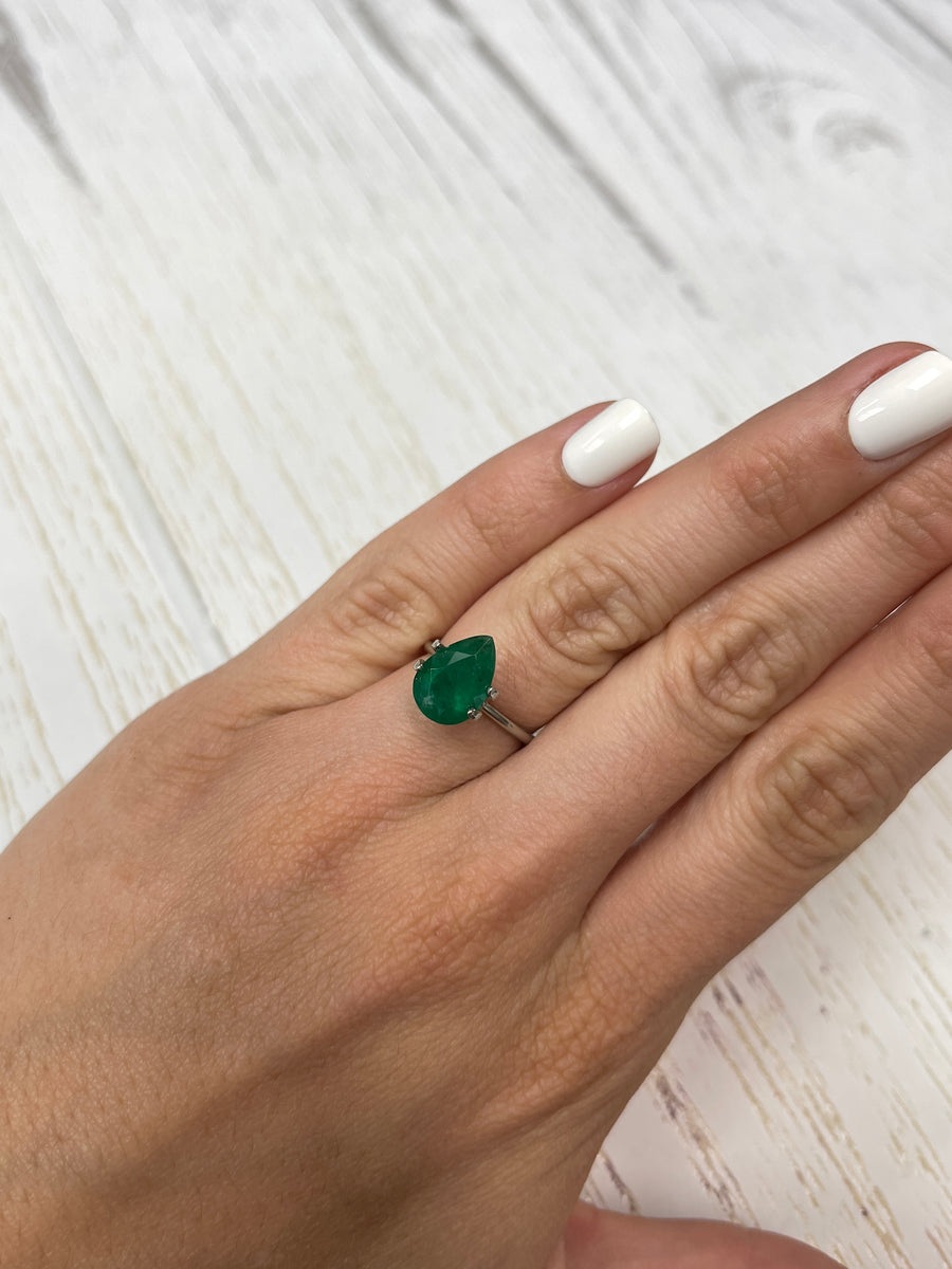 2.70 Carat Pear-Shaped Colombian Emerald - Rich Green, Untreated