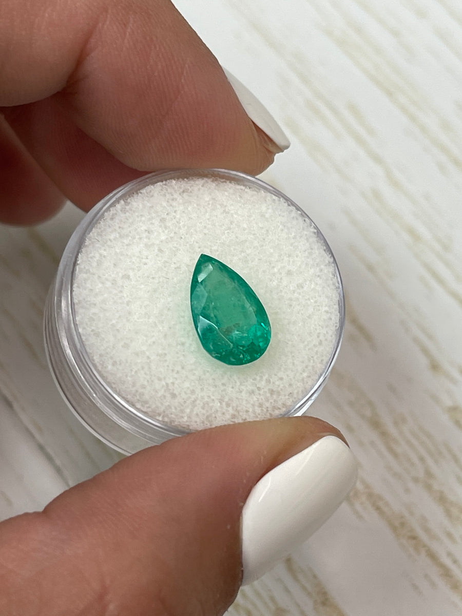 Pear Cut Colombian Emerald - 2.71 Carats with Natural Green Beauty