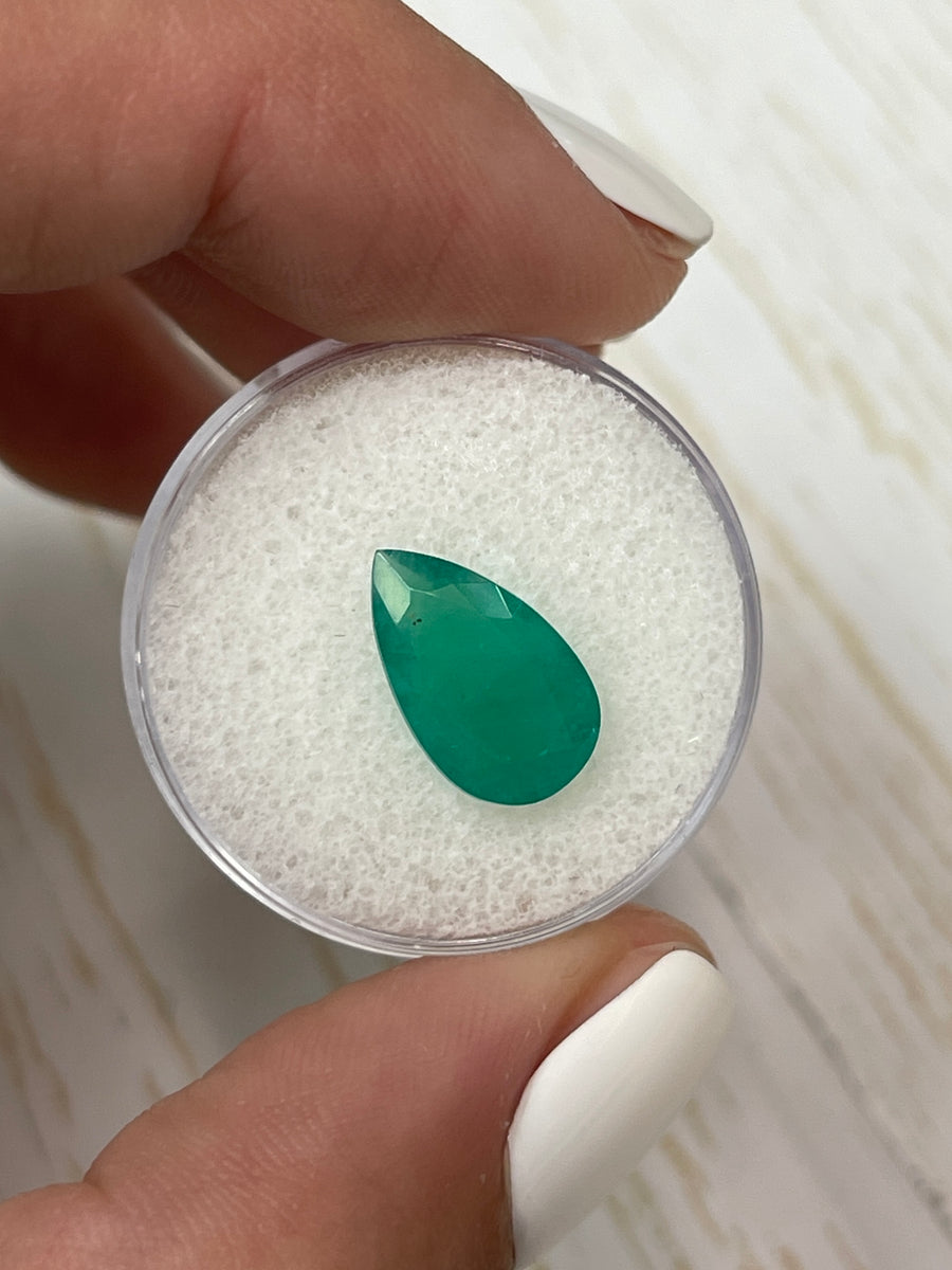 2.73 Carat Pear Shaped Colombian Emerald - Unmounted Gemstone