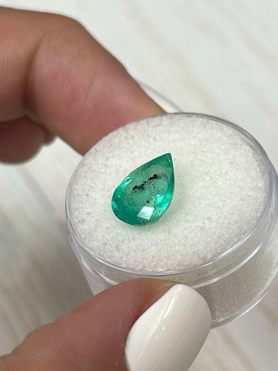 Natural Green Colombian Emerald - 2.77 Carat Pear-Shaped Jewel