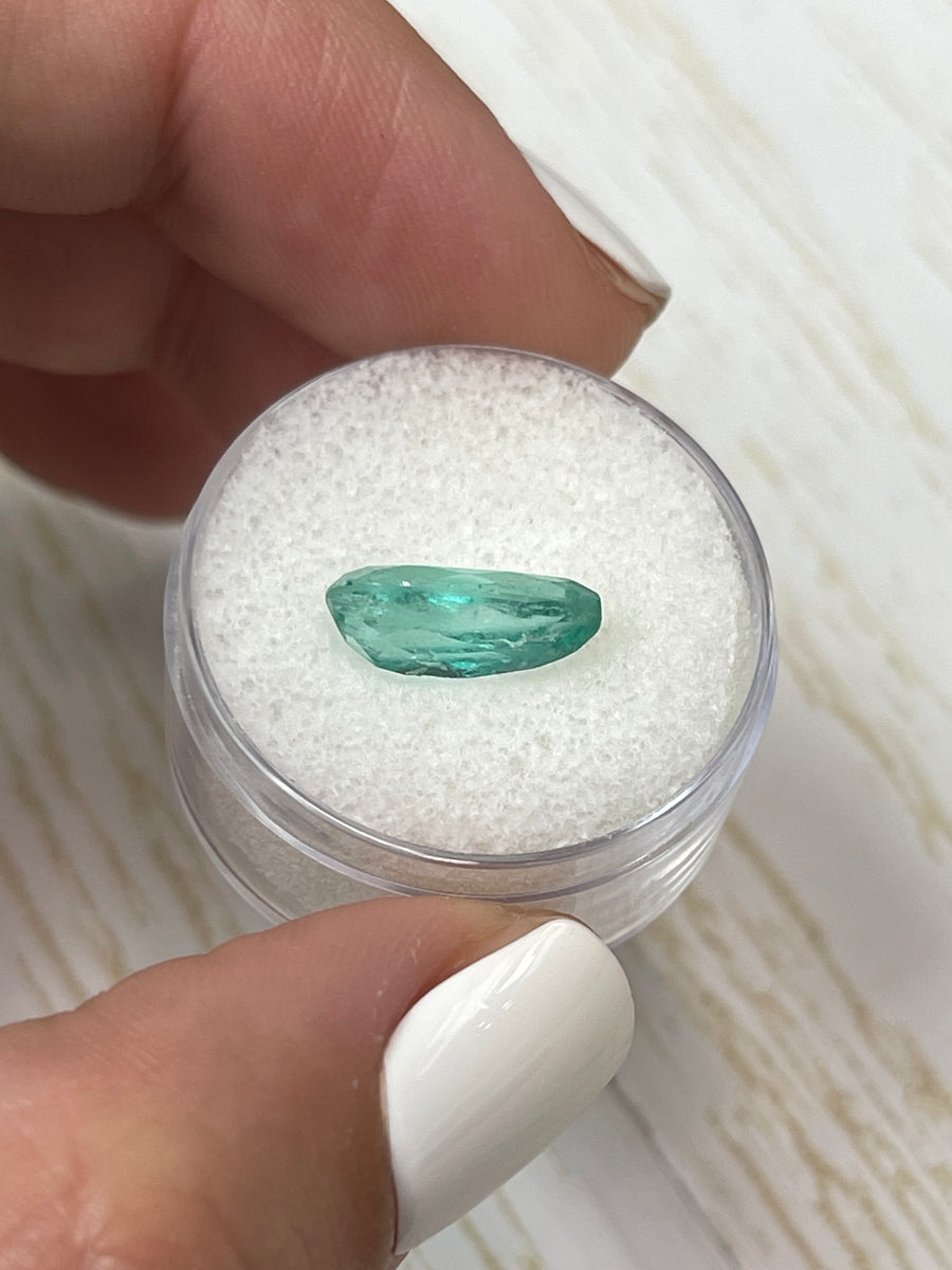 Stunning Light Blue Green 2.80 Carat Colombian Emerald - Pear Cut Loose Stone