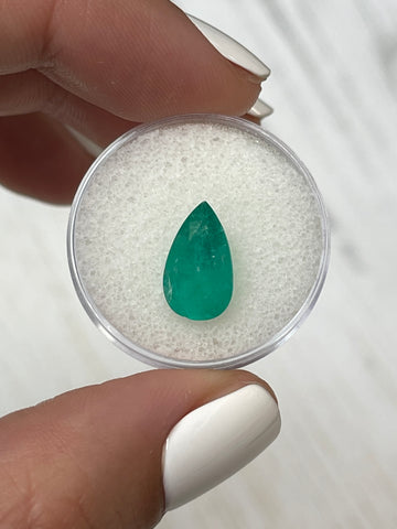 Emerald Gemstone - 2.81 Carat Colombian Pear Cut
