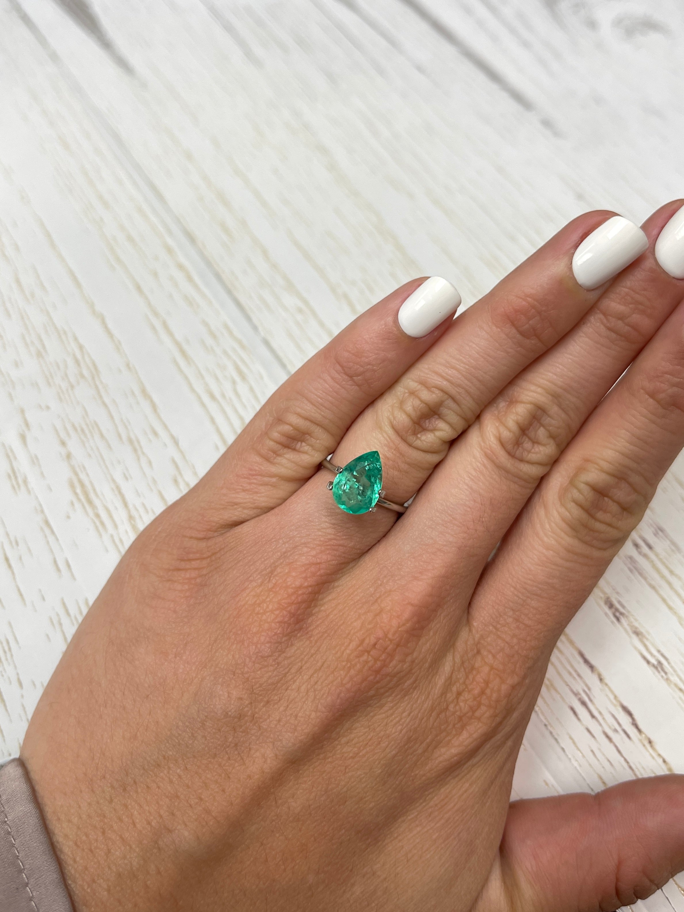 Rare 2.88 Carat Light Blue Green Colombian Emerald - Loose Gem