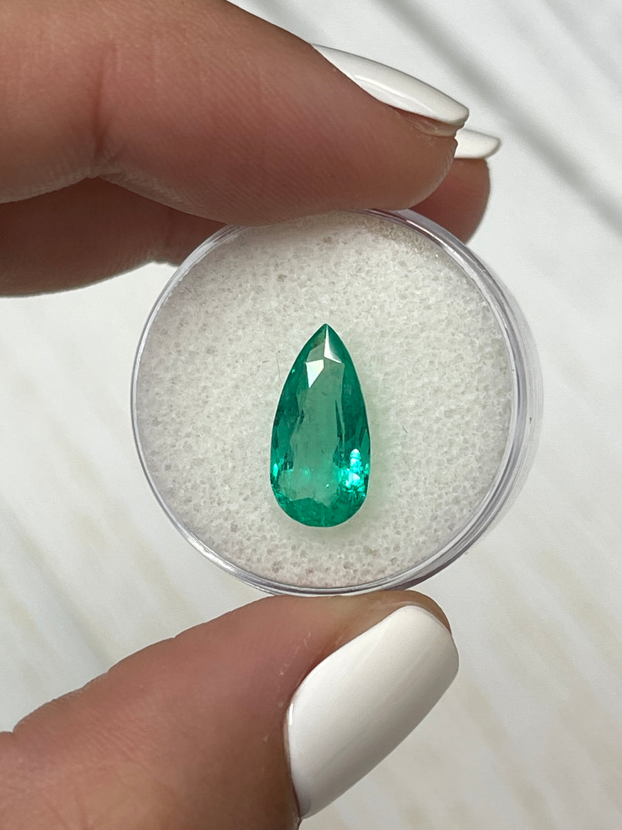Carat Pear Cut Colombian Emerald - Natural & Eye-Clean
