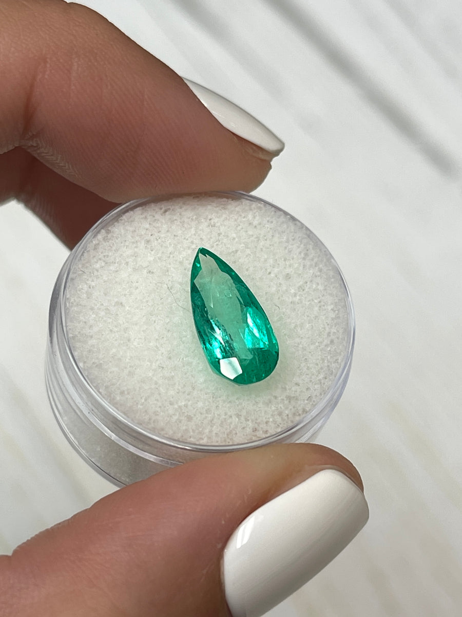 Eye-Clean Loose Colombian Emerald - 2.94 Carats - Pear Cut
