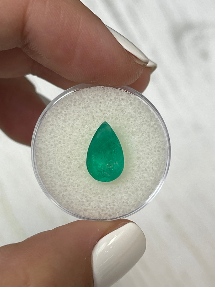Emerald Gemstone - 3.02 Carat Pear Cut Colombian Green Natural Loose Stone