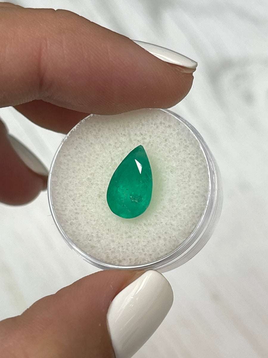 Pear-Cut Colombian Emerald - 3.02 Carat Green Natural Gemstone