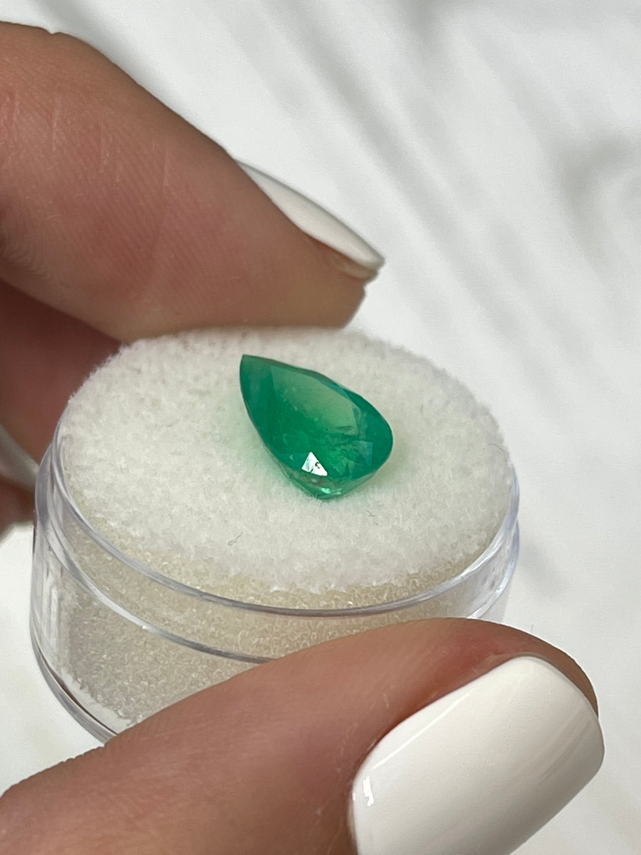 3.02 Carat Pear-Cut Colombian Emerald - Vibrant Green Loose Gem