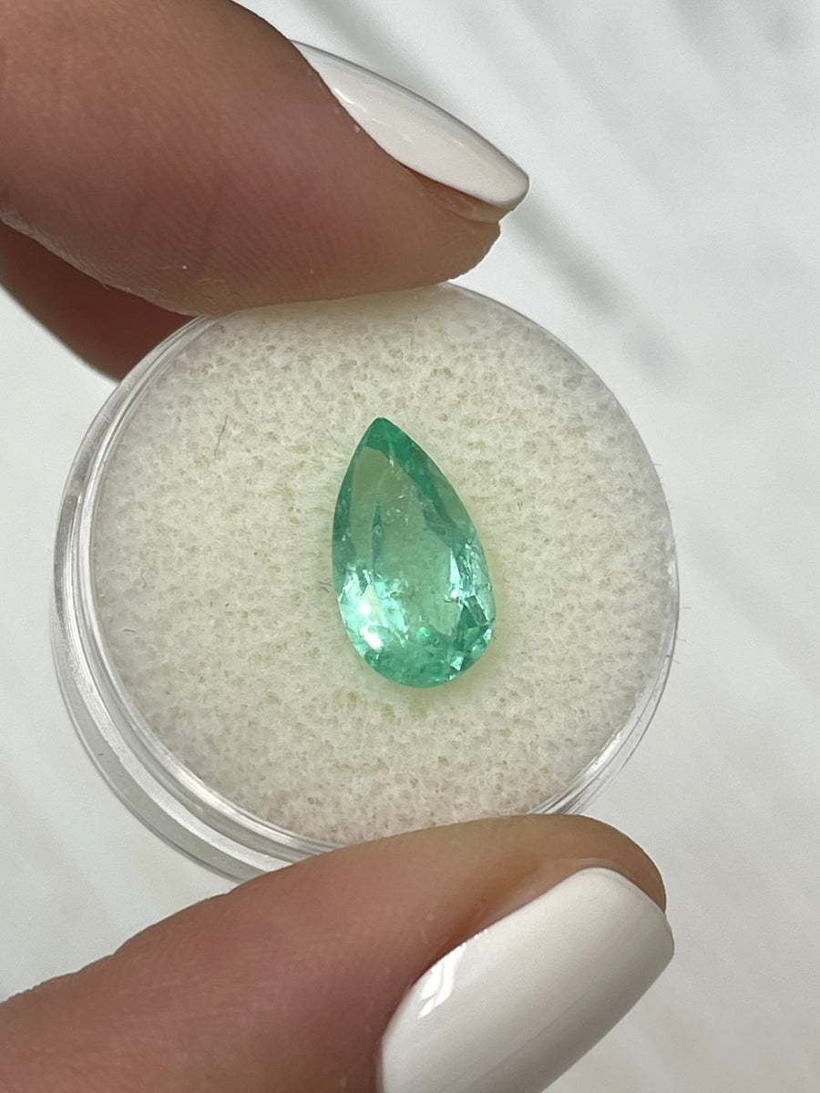 Vibrant 3.05 Carat Colombian Emerald - Pear Shaped