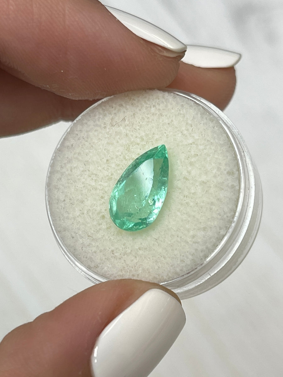 Exquisite 3.05 Carat Pear-Cut Natural Colombian Emerald