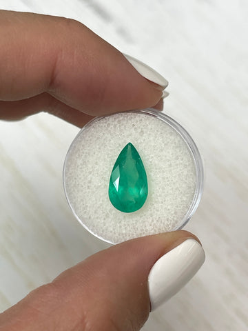 Emerald Gemstone - 3.24 Carat Pear-Cut Colombian Emerald in Green Hue