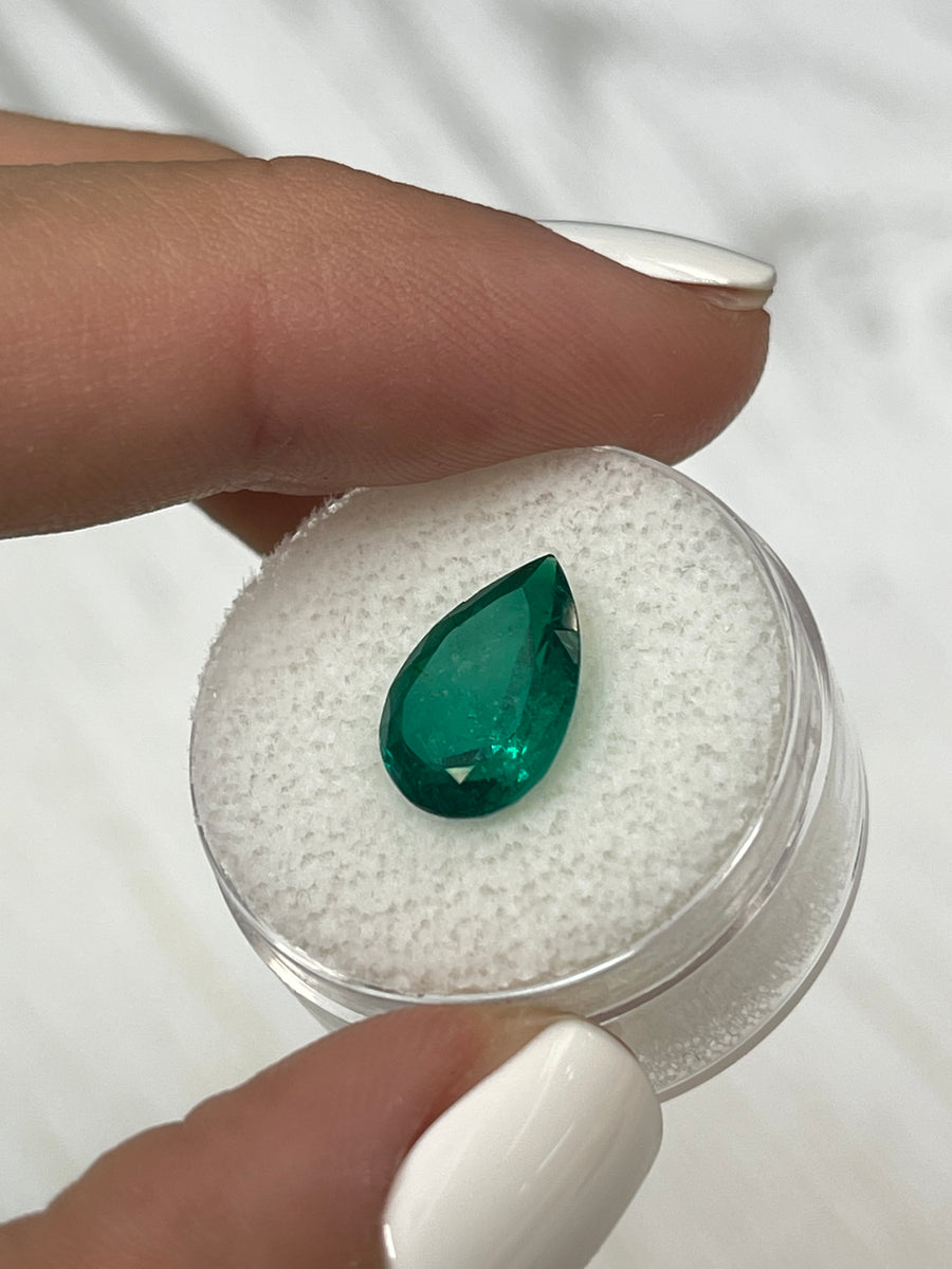 Muzo Green Colombian Emerald - Pear-Cut, 3.37 Carats, Minor Oil Enhancement