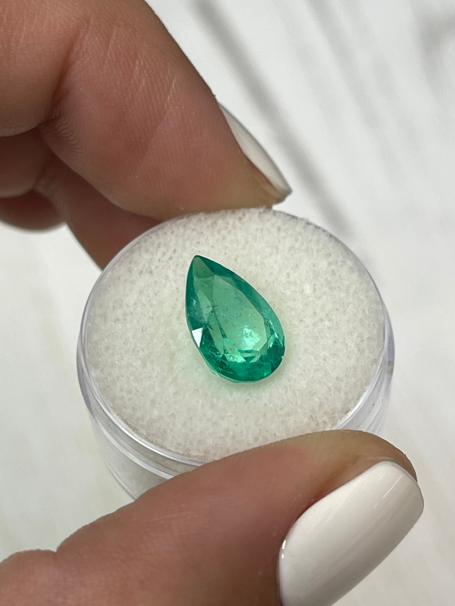 3.72 Carat Pear-Shaped Colombian Emerald - Unset Natural Beauty