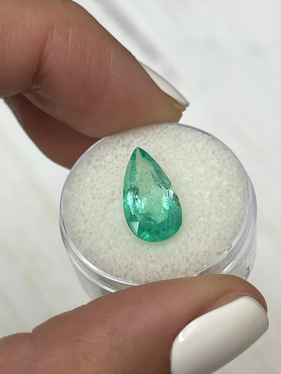 3.87 Carat Loose Colombian Emerald with a Light Green Hue