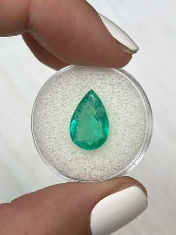 Vibrant 3.90 Carat Colombian Emerald - Pear Shaped Gem