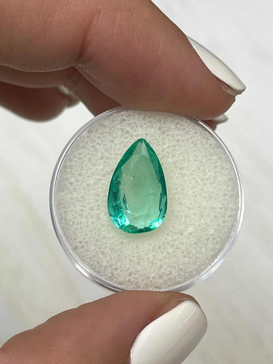 Colombian Emerald - 4.0 Carat, Pear Cut, Vibrant Green