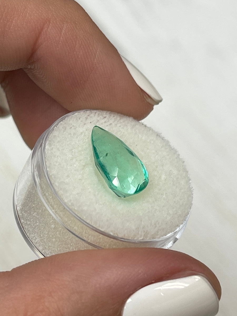 4.0 Carat Natural Colombian Emerald - Pear-Shaped Beauty