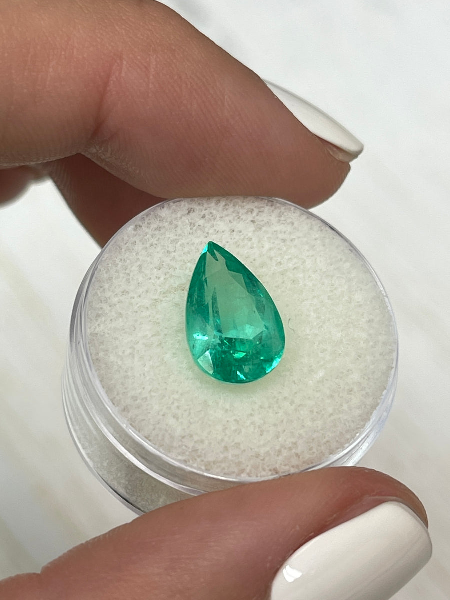 Captivating 4.0 Carat Colombian Emerald - Pear Cut Gemstone