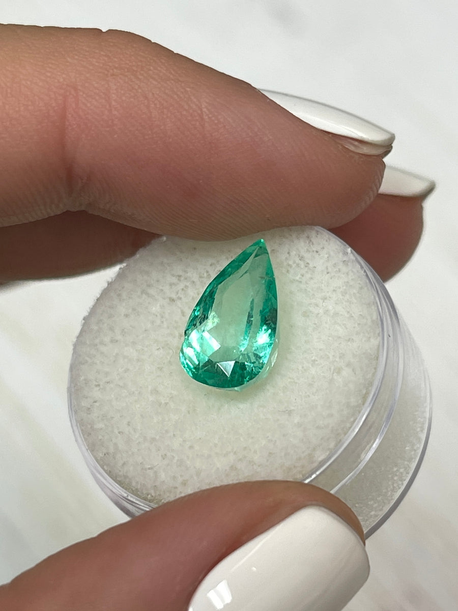 Natural Colombian Emerald - Pear Cut - 4.09 Carats - Stunning Vibrant Green - Unset 13x8mm