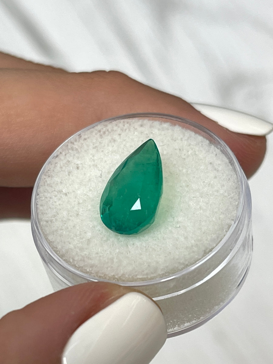 Natural Colombian Emerald in Pear Shape - 13x8mm Size - 4.19 Carat