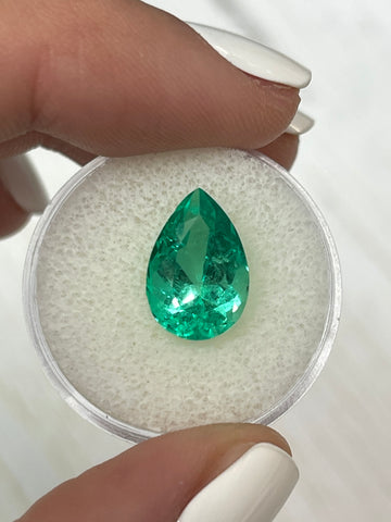 4.59 Carat Colombian Emerald - Pear Cut Gemstone
