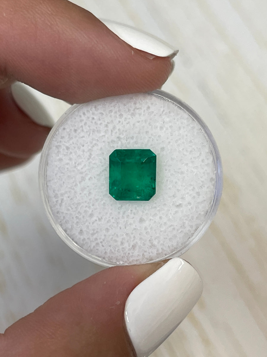 Asscher Cut 2.32 Carat Loose Colombian Emerald in Muzo Green
